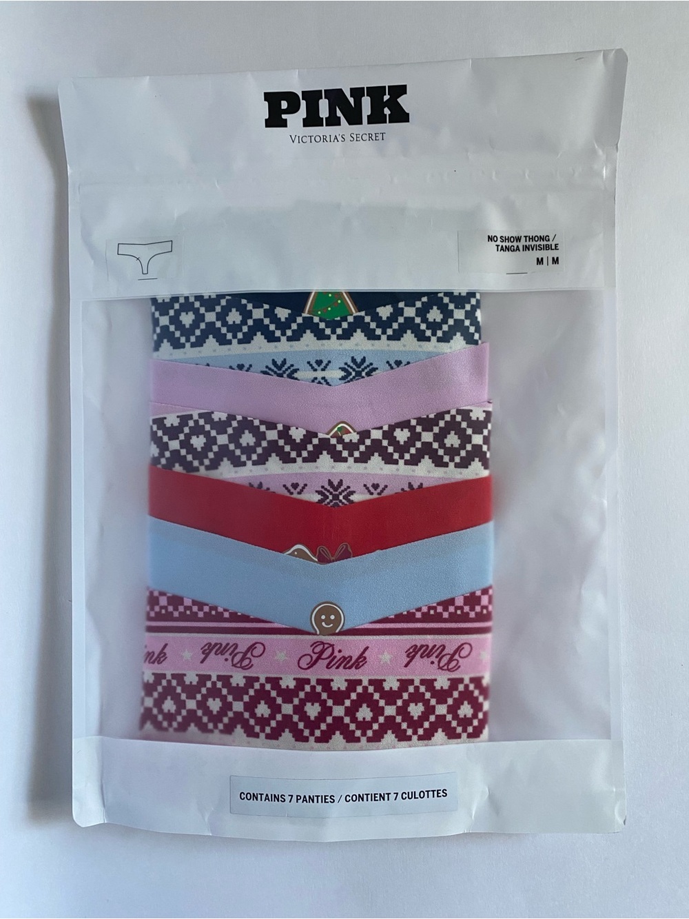 PINK Victoria's Secret Multicolor No-Show Thong 7-Pack